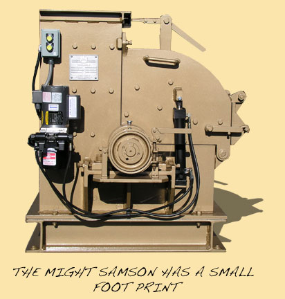 This hammer mill has a small footprint.